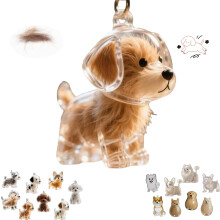 Dog Hair Memory Capsule Ornament, Transparent Pet Hair Keepsake Keychain for Dog Lovers & Memorial Gifts