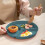 Lightweight Divided Dinner Plates Round Plastic 10 In Buffet Plates Green Three-Cell Grid Stackable Plates 6