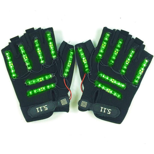 LED-Halbfinger-Leuchthandschuhe – Ein Paar