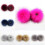Conjunto de 3 pompons de pelúcia de 10 cm com botão de pressão 4