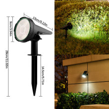 Faretto solare da cortile, luce da giardino esterna impermeabile, illuminazione per alberi a pavimento, batteria ad alta capacità per prato e