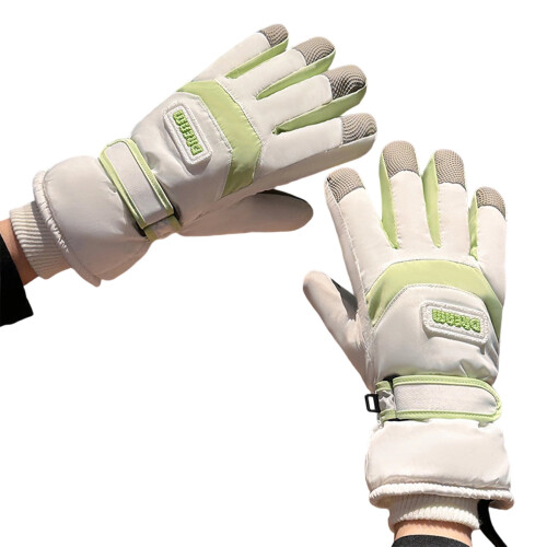 Guanti da sci unisex caldi con touchscreen e polsino lungo