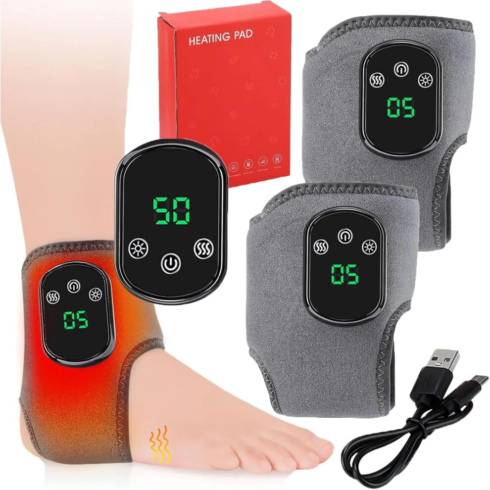 Emsense Foot Massager for Neuropathy, 3-in-1 Portable Wireless, 3 Vibration Modes, 5 Heat Levels, Heated Ankle Wrap for Plantar Fasciitis & Achilles