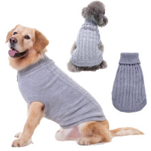 Truien voor kleine, middelgrote en grote honden, gebreide huisdierentruien voor katten en honden, winterkleding voor kittens en puppy's (grijs, XL)