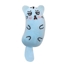 Peluche à l'herbe à chat avec visage de dessin animé – Jouet à mâcher interactif et résistant pour la poussée des dents et le jeu en