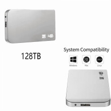 Bærbar USB 3.0 Ekstern Harddisk 128 TB Sølv