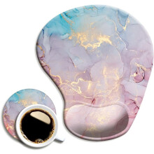Ergonomisches Mauspad mit Handgelenkstütze und rutschfester PU-Unterseite – Niedliches Blumendesign für Homeoffice, Lernen und Schmerzlinderung