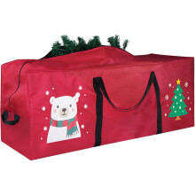 Christmas Tree Storage Bag, Fits Up to 10 Ft Trees, Heavy-Duty 600D Oxford with Cartoon Pattern, Reinforced Handles & Dual Zippers – Compatible with