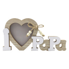 Houten hart fotolijstje, creatieve huisdecoratie, Vaderdagcadeau