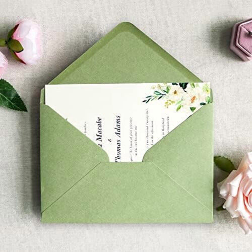 Buste A7 verde salvia 5,25 x 7,25 pollici, 50 pezzi 2