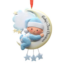 Set mit 1 Weihnachtsschmuckstück aus Kunstharz für Babys erstes Weihnachtsfest