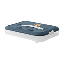 Boîtes de conservation hermétiques empilables avec couvercles, compatibles avec les organisateurs de réfrigérateur, bleues, 1 couche