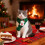 Écharpe de Noël tricotée pour animaux de compagnie verte L 4