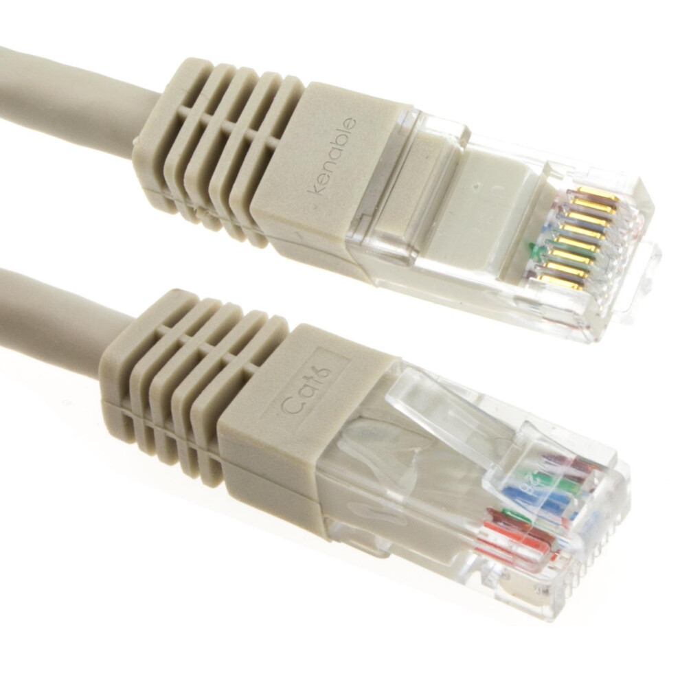 Kenable Ethernet Network Cable Cat6 Gigabit Rj45 Copper Internet Patch Lead 6M Grey