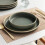 Assiette plate en grès vert olive 25 cm 2