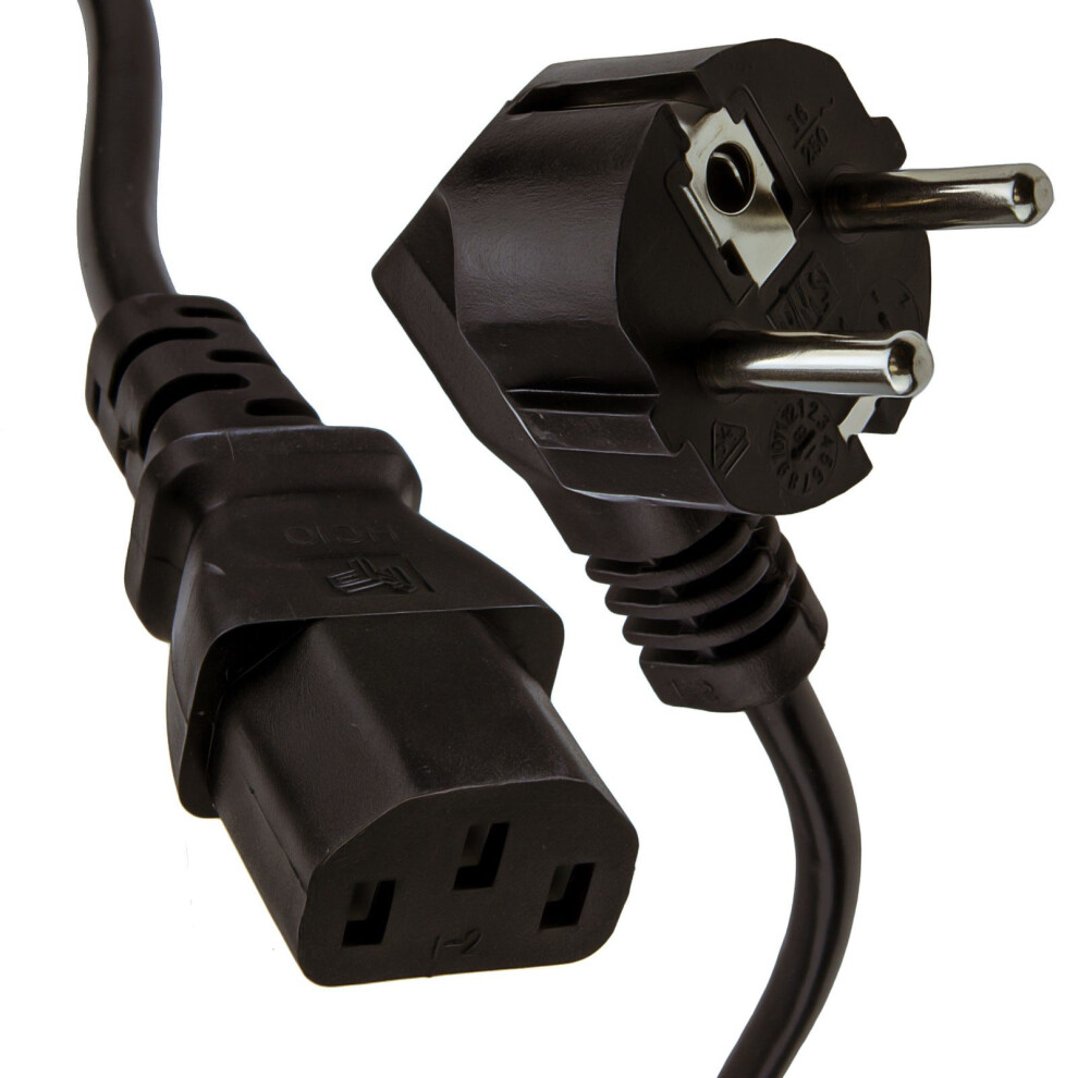 Kenable Right Angle European Schuko Plug To C13 Iec Plug 10A Power Cable 1M