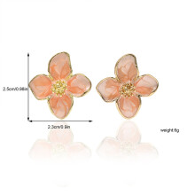 (Pink) Flower Stud Earrings for Women, Luxe Gift