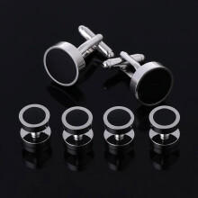6pcs Silver Tuxedo Cufflinks for Men - Wedding Gift