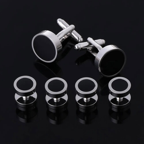 6pcs Silver Tuxedo Cufflinks for Men - Wedding Gift