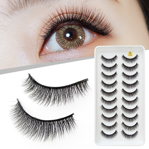 3D Fluffy False Eyelashes 10 Pairs Natural Look