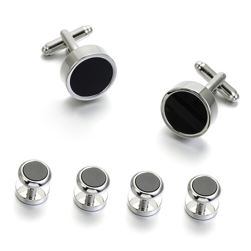 6pcs Silver Tuxedo Cufflinks for Men - Wedding Gift 2