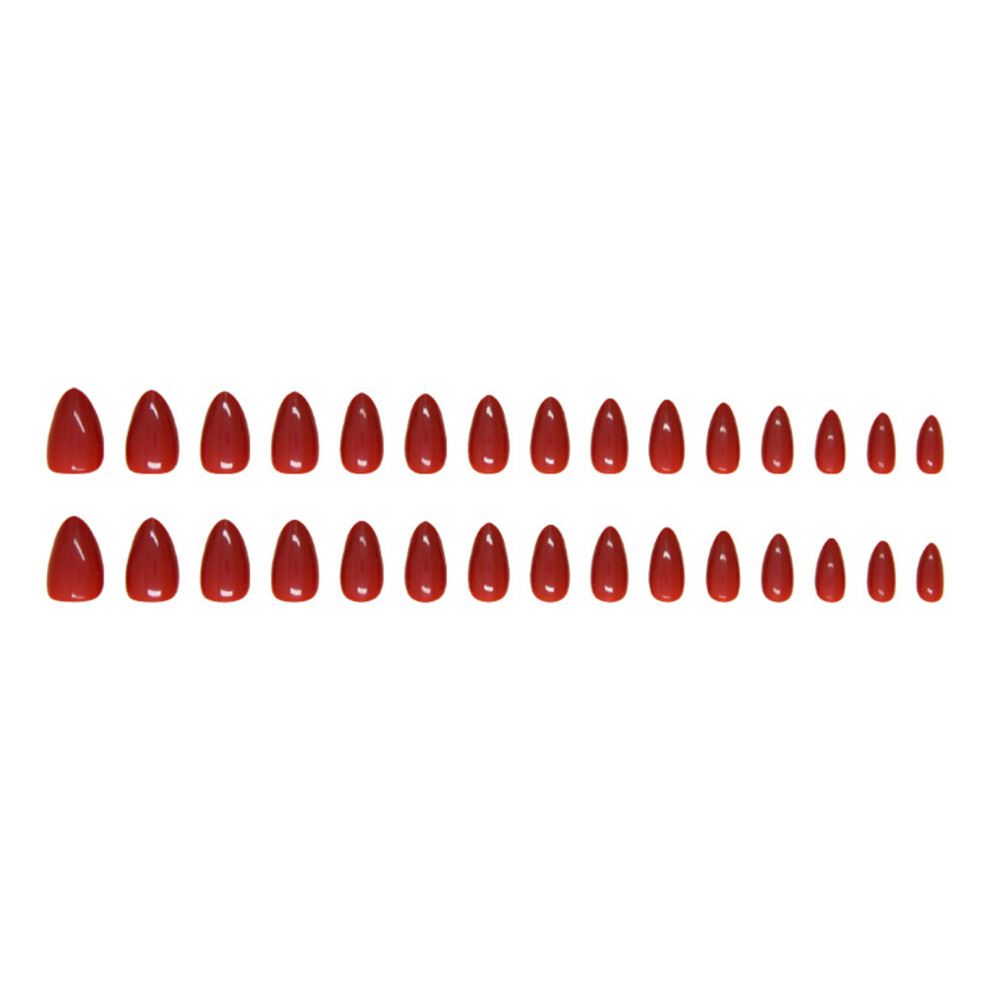 Penghui-Toys Red Glossy Press-On Nails For Women & Girls