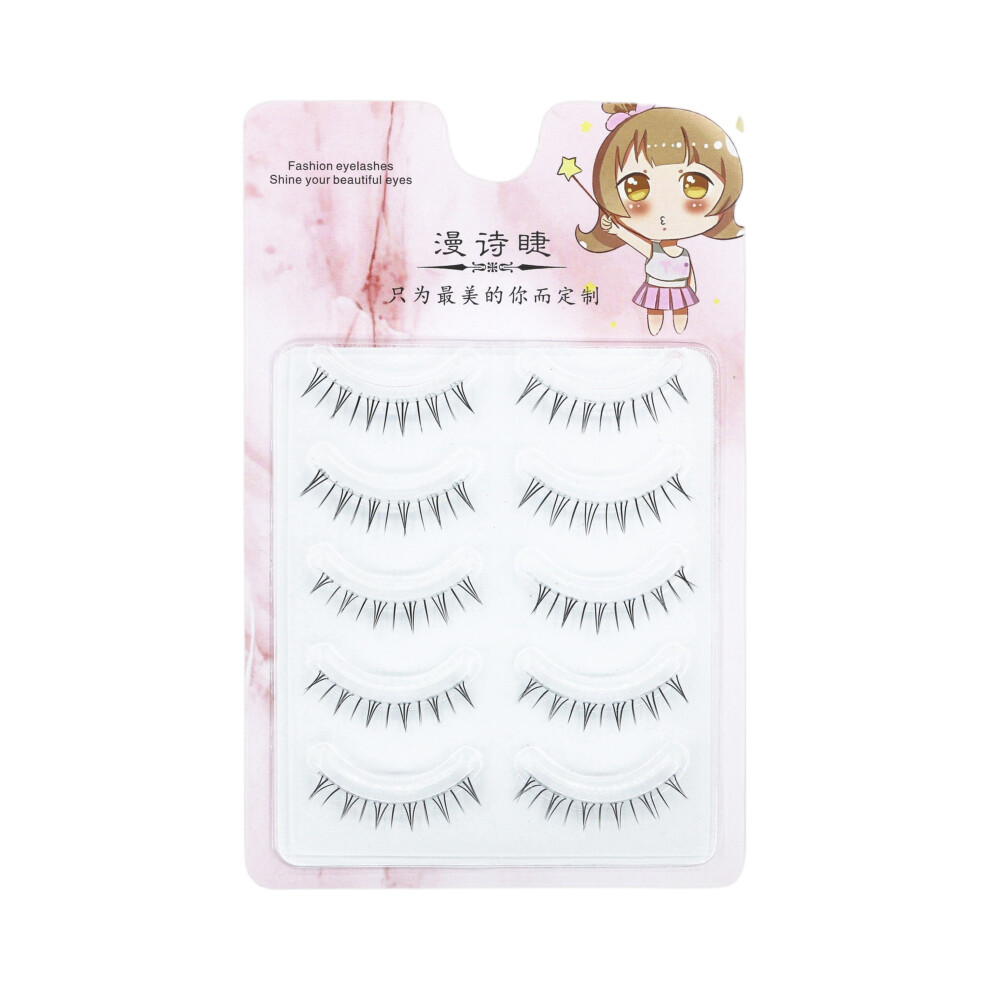 Penghui-Toys (Kitty Ear Lash) 5 Pairs Natural False Eyelashes For Office & Stage