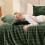 Olive Green Faux Fur Comforter Set 3-Piece 2