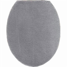 Housse de couvercle de toilette en microfibre douce et absorbante grise