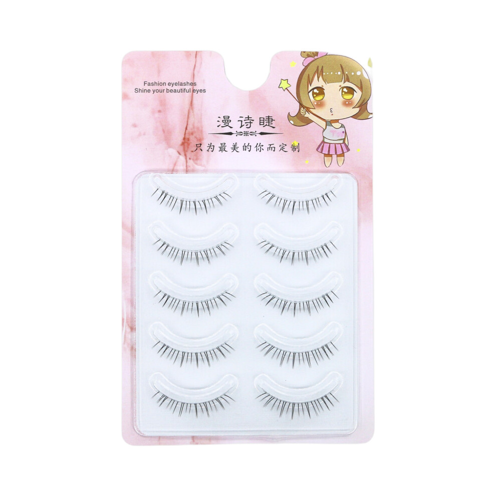 Dachuang Beauty (Little Sun Lash) 5 Pairs Natural False Eyelashes For Office & Stage