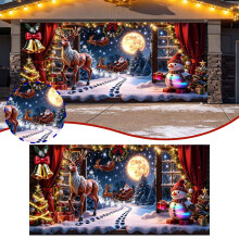 Weihnachts-Garagentorabdeckung Weihnachtsmann 7x16ft