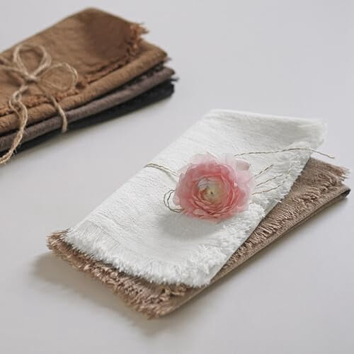 Serviettes en coton à franges, 45,7 x 45,7 cm, lot de 12 2