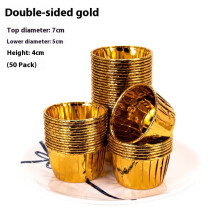 Gold Cupcake Cups, 50pcs Disposable Foil Muffin Liners, Gold Cupcake Baking Cups,Cupcake Tip Pan Ramekin Holders, Little Baking Cups