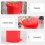 Small Garbage Can Red Plastic Space Saving for Indoor Use 1Set 2