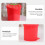 Small Garbage Can Red Plastic Space Saving for Indoor Use 1Set 3