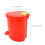 Small Garbage Can Red Plastic Space Saving for Indoor Use 1Set 4