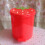 Small Garbage Can Red Plastic Space Saving for Indoor Use 1Set 5