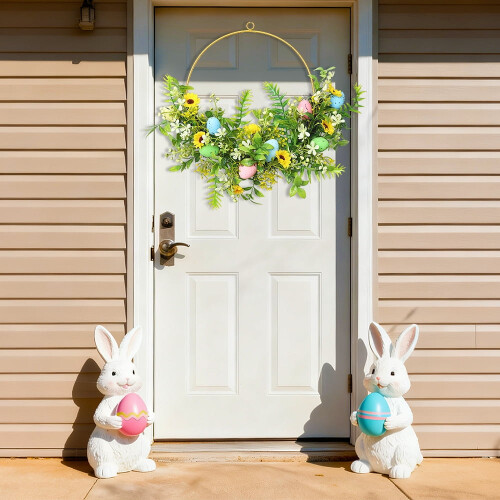 Kunstig blomsterkrans til påskeegg, 16 tommer