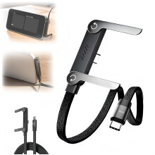 Invisible Holder Charger Cable with Stand, 240W Super Fast Charging, Foldable USB-C Cord, Sideways Phone Charger Compatible with Smartphones,