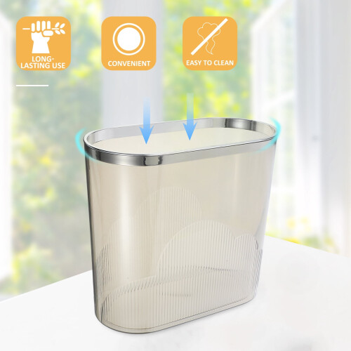 Transparenter Plastikmülleimer für den Hausgebrauch, 7 Gallonen 1