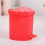 Small Garbage Can Red Plastic Space Saving for Indoor Use 1Set 8