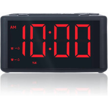 Digital vækkeurradio AM/FM Rød LED-skærm