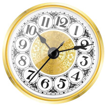Clock Insert 70mm 80mm 90mm Gold Trim Quiet Movement