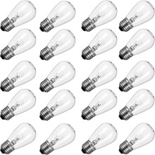 Ampoules de rechange S14 blanc chaud 11 W E26, lot de 20