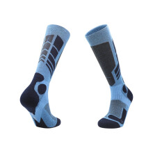 Calze unisex da sci e snowboard, calze sopra il polpaccio in misto lana merino con imbottitura, calze traspiranti per sport invernali e freddo Blu M