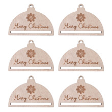 Lot de 6 rondelles de bois en corde tressée macramé avec trou pour décorations de sapin de Noël, à faire soi-même. Ornements en tranches de