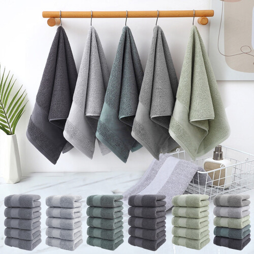 Lot de 5 serviettes rectangulaires, vert armée