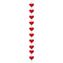 Guirlande de 10 cœurs en feutrine rouge, 2,3 m, prête à l'emploi, décoration de Saint-Valentin pour mariage, anniversaire, fête d'anniversaire