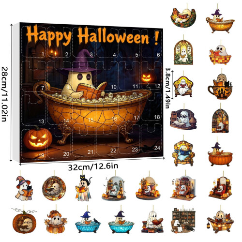 Σετ μενταγιόν Halloween2D από ακρυλικό – Θερμή σφράγιση και επίπεδη εκτύπωση – 2