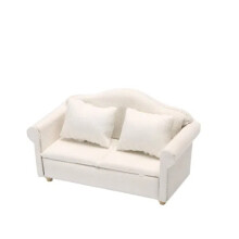 Divano per casa delle bambole con bordi lisci – Mobili in miniatura fai-da-te per soggiorno, compatibili con case delle bambole standard